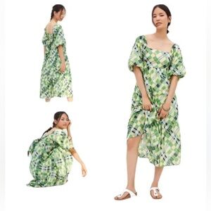 FAITHFULL THE BRAND Falabelle Tiered Checked Cotton-poplin Midi Dress, size 6